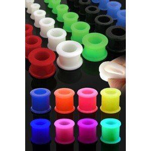 Rugalmas UV fültágító alagút - többféle színben - Vastagság: 6 mm , A piercing színe: Rózsaszín