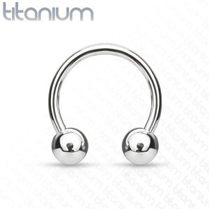 Patkó piercing titániumból, golyókkal - Méret: 1,2 mm x 10 mm x 4 mm