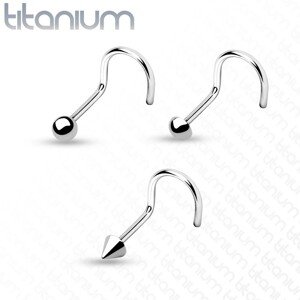 Ívelt titánium orrpiercing, 1 mm - A fej alakja: Félgömb