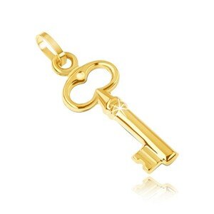 Arany medál - kis csillogó kulcs, kivágott ovális a tetején