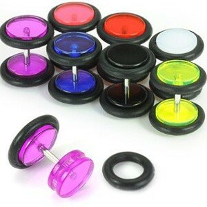 Akryl fake plug fülbe, színes kerekek - A piercing színe: Fekete