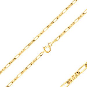 585 arany nyaklánc - Figaro motívum, ovális láncszemek, 550 mm