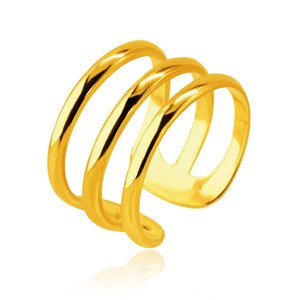 Hamis fülpiercing 585 aranyból – három fényes karikából álló gyűrű