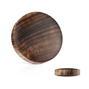 Fa fültágító dugó - sono fa, natúr barna-fekete mintázattal, többféle méretben - A piercing vastagsága: 3 mm