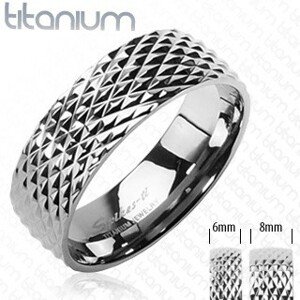 Titánium karikagyűrű - kígyóbőr mintázat - Nagyság: 56