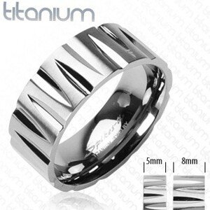 Titánium gyűrű - puskagolyó alakú bevágások - Nagyság: 61