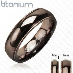 Titánium karikagyűrű - bordázott szegély - Nagyság: 60