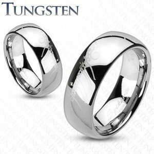 Tungsten gyűrű - sima, fényes felszín, Gyűrűk ura motívum, 8 mm - Nagyság: 49
