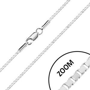 925 ezüst nyaklánc - fénylő szögletes elemek, delfinkapocs, 1,7 mm