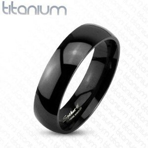 Fekete titánium gyűrű fényes, sima és kidomborodó felülettel, 8 mm  - Nagyság: 59