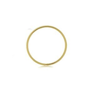 375 sárga arany piercing - fényes keskeny karika, sima felület - Vastagság x átmérő: 0,6 mm x 8 mm