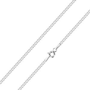 14K fehér arany nyaklánc - ovális láncszemek, 450 mm