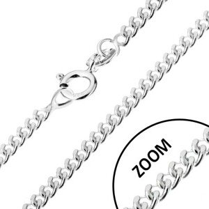 Ezüst nyaklánc 925, csavart kerek szemek, szélessége 1,4 mm, hossza 550 mm