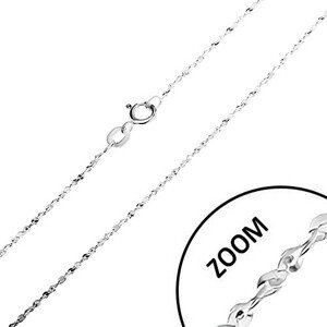 925 ezüst nyaklánc, spirál s alakú elemekből, szélesség 1,2 mm, hossz 550 mm