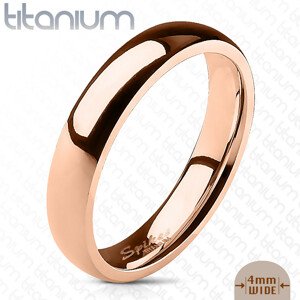 Sima titánium gyűrű, rózsaarany színben, fényes felülettel, 4 mm-es  - Nagyság: 48