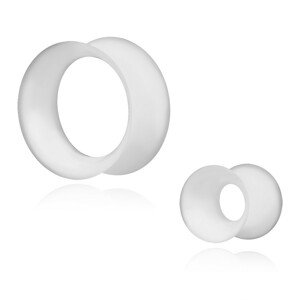 Fültágító -rugalmas, fehér gyűrű, különböző méretekben - Átmérő: 6 mm