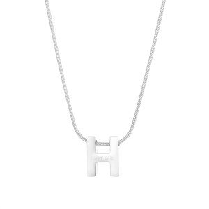 316L acél nyaklánc - H betű "HAPPY GIRL" felirattal - lánc kígyó mintával