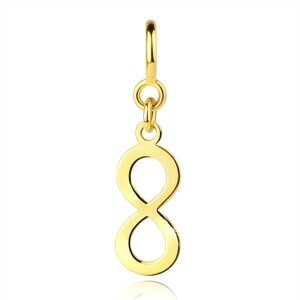 375 arany medál karkötőhöz – fényes végtelen szimbólum, rugós gyűrű