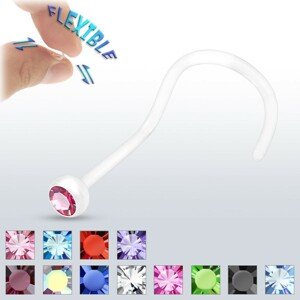 BioFlex orr piercing - tiszta, cirkóniával - A cirkónia színe: Zöld - GR