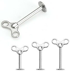 Labret sebészeti acélból - felhúzható kulcs - Méret: 1,6 mm x 10 mm