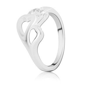 Ezüst gyűrű – három szív, beágyazott cirkóniák - Nagyság: 54