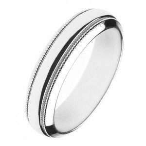 Fényes ezüst karikagyűrű - két gravírozott sáv - Nagyság: 49