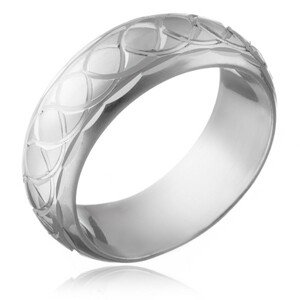 925 ezüst gyűrű - gravírozott összefonódott szemek - Nagyság: 50